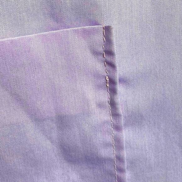 VTG LINDSAY JORDAN Smocked Ruffle Pearl Snap Front Pocket House Dress Mumu USA M - Picture 8 of 11